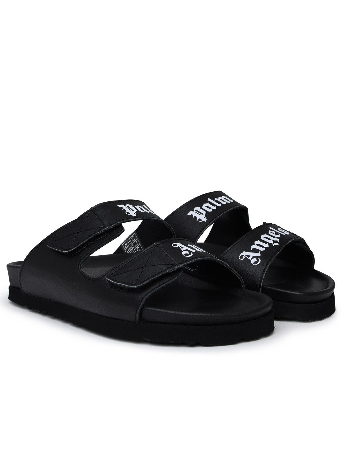Palm Angels Black Rubber Slippers | Lyst