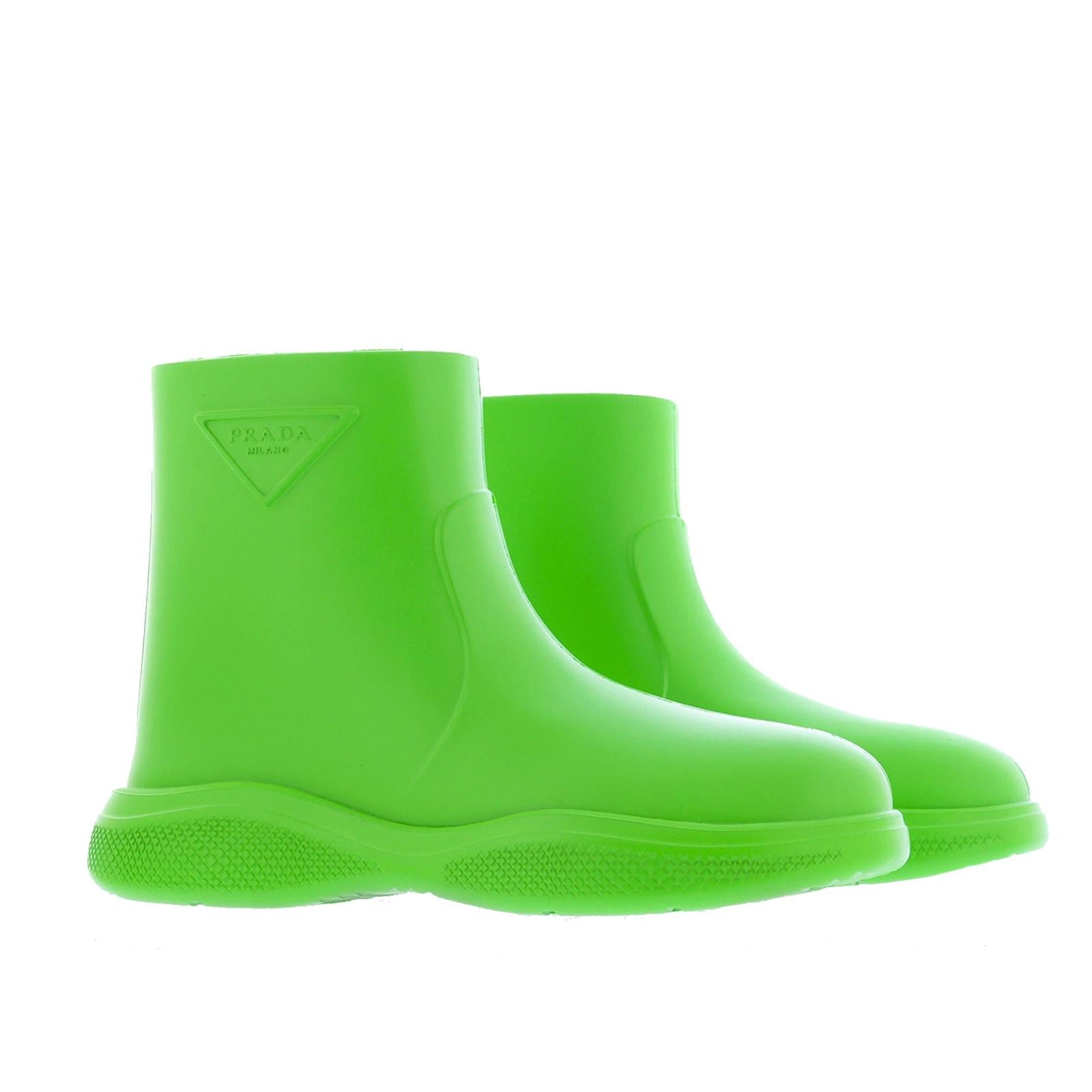Prada Logo Rubber Boots in Green | Lyst