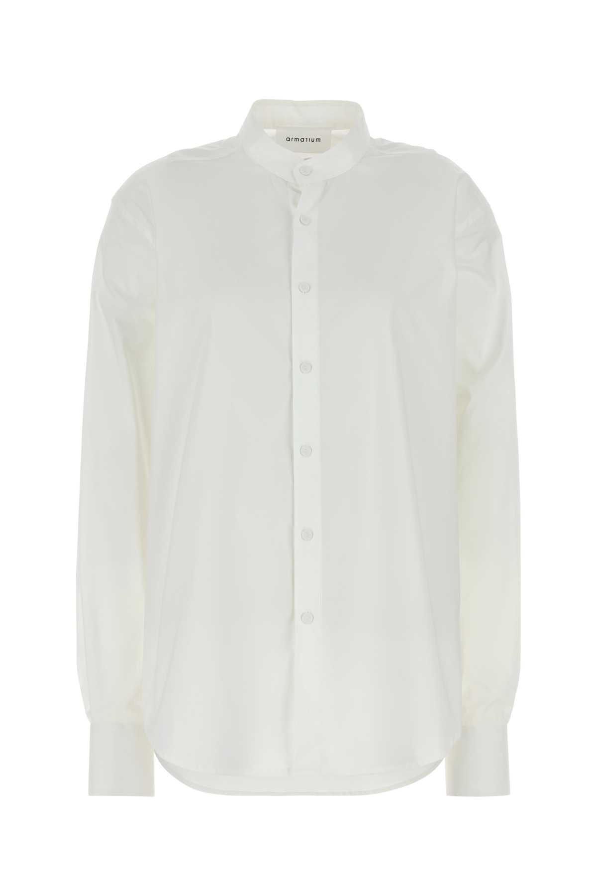Tシャツ・カットソー ARMARIUM White stretch poplin oversize Lavinia shirt ARMARIUM Stretch Poplin Oversize Lavinia Shirt in White