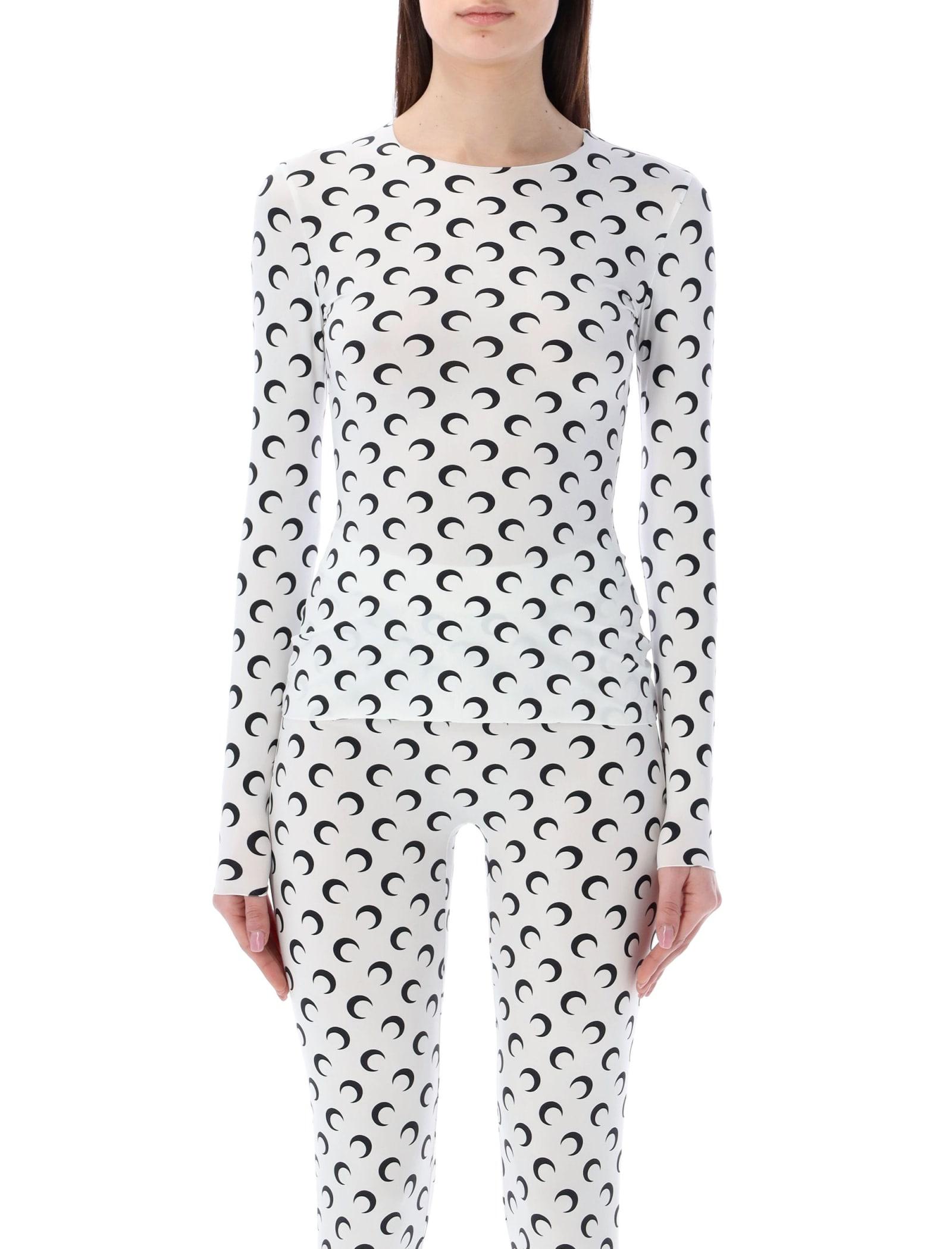 Marine Serre Crescent Moon-print Top in White | Lyst