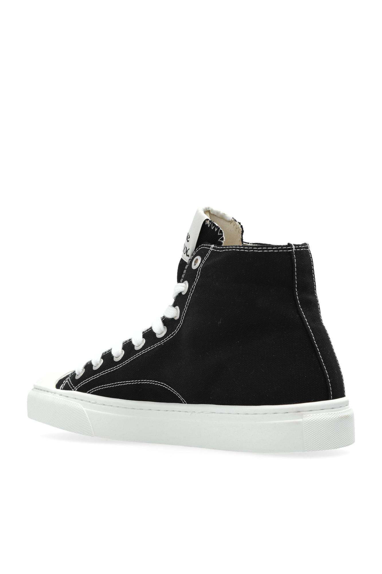 スニーカー Vivienne Westwood Women's High Top Canvas Sneakers Black 750 Vivienne Westwood Orb-Print Canvas Hi-Top Sneakers - Black