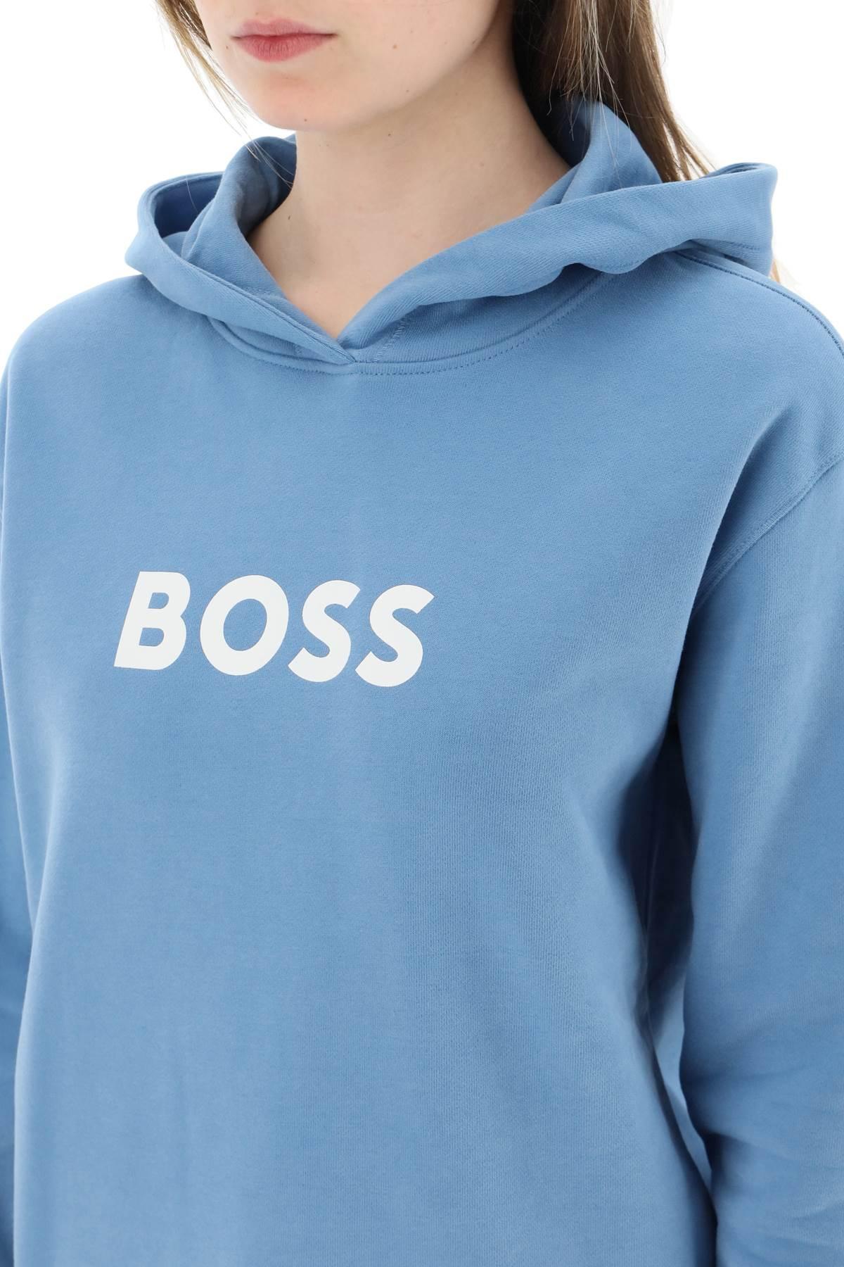 BOSS by HUGO BOSS Logo Printed Hoodie in Blue | Lyst