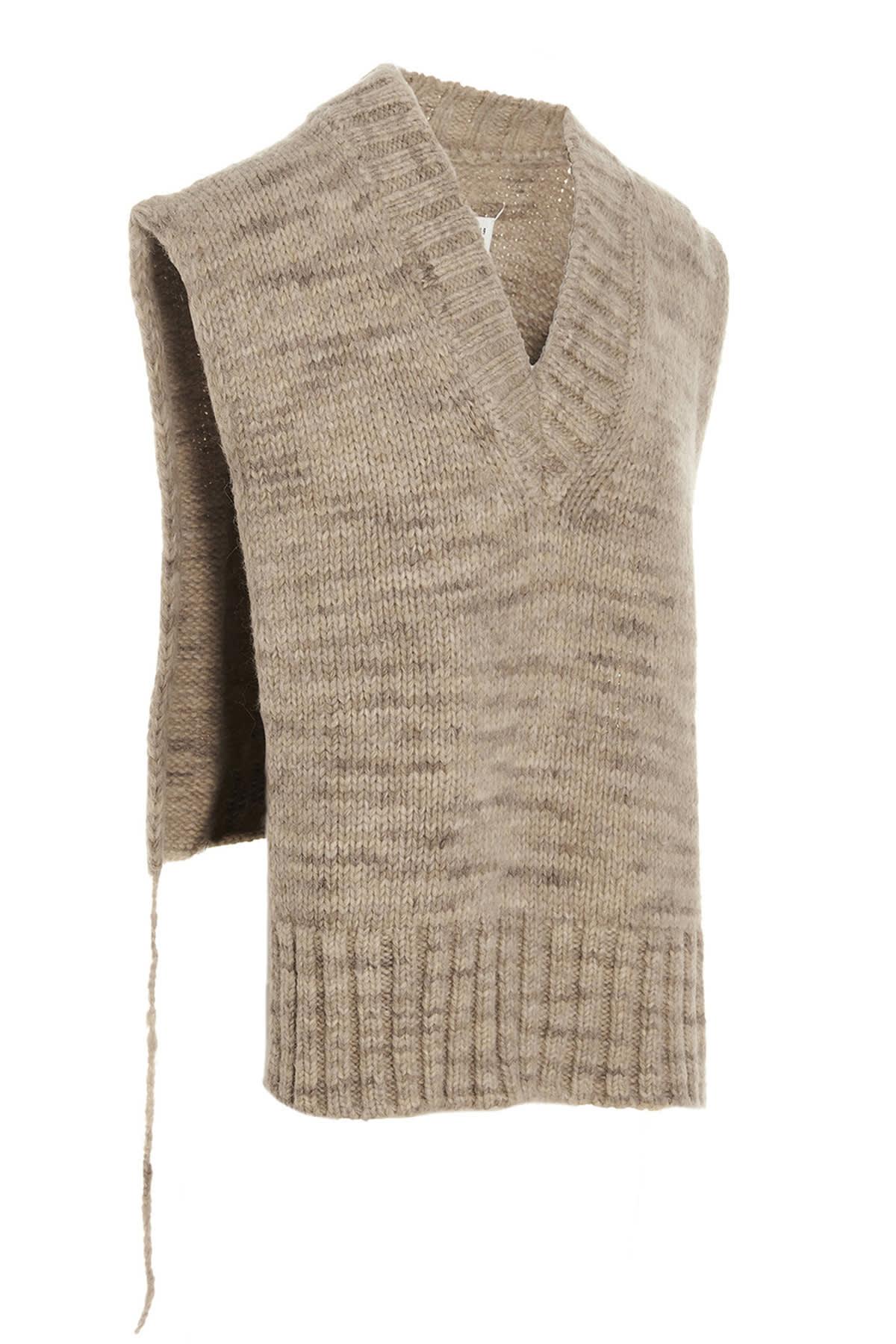 Natural Maison Margiela Sleeveless Knit Cape in Beige Womens Clothing Jumpers and knitwear Sleeveless jumpers 