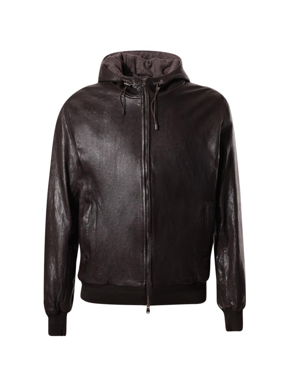 Barba Napoli Leather Jacket in Black for Men | Lyst