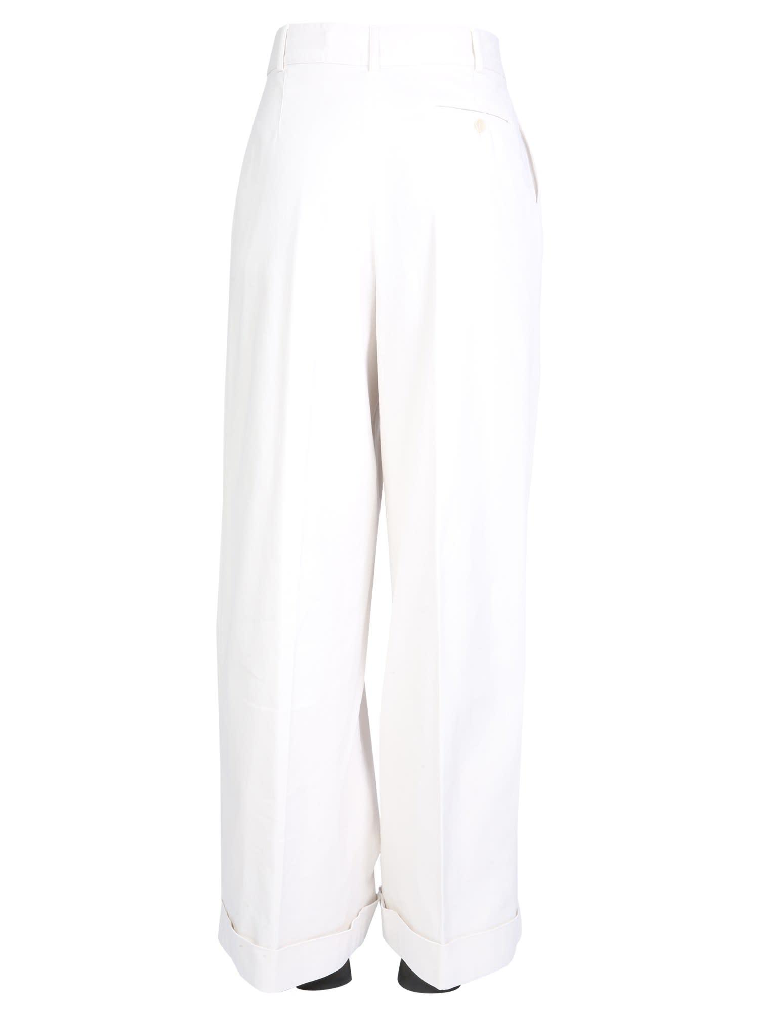 Womens Trousers Aspesi Cotton Wide Leg Pants in White Slacks and Chinos Slacks and Chinos Aspesi Trousers Save 10% 