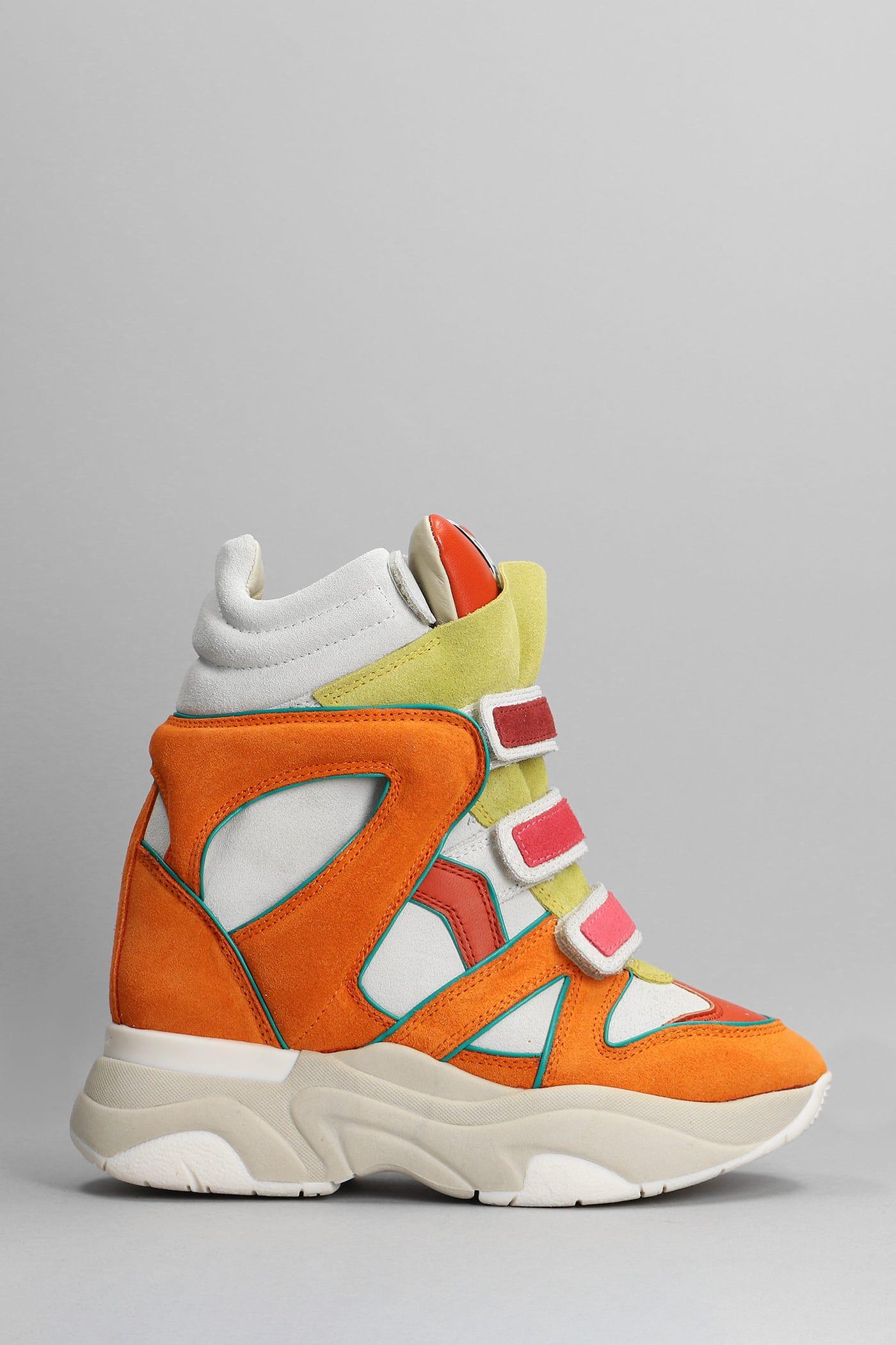 Isabel Marant Balskee Sneakers Orange Suede And Leather | Lyst