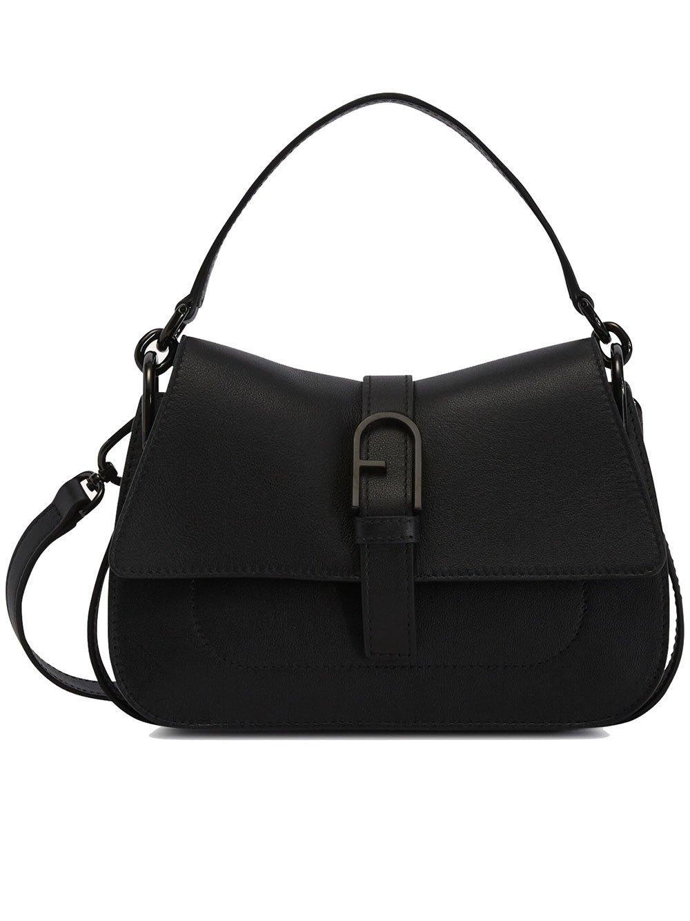 Furla Flow Mini Top Handle Bag in Black | Lyst