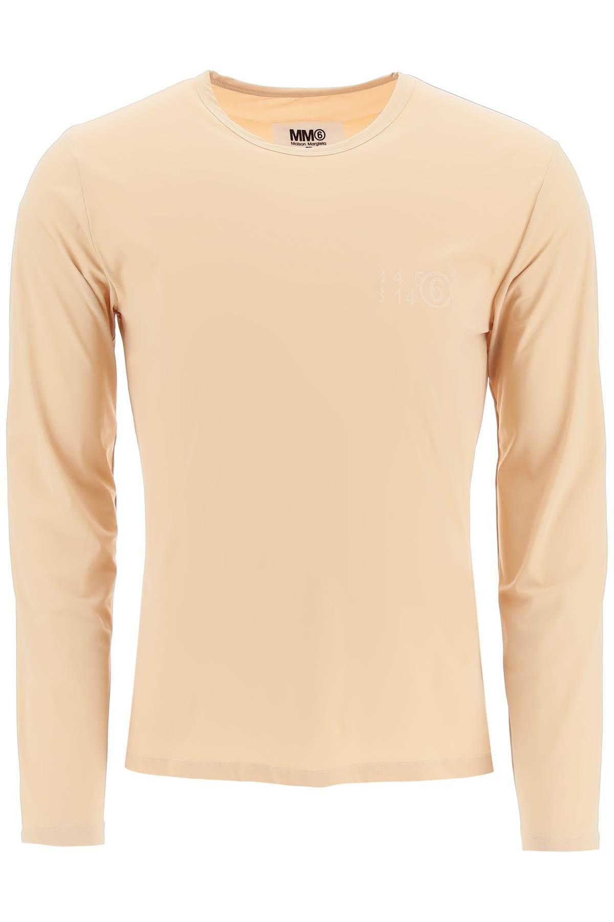 MM6 by Maison Martin Margiela Long Sleeve Lycra T-shirt in Natural for Men  | Lyst UK
