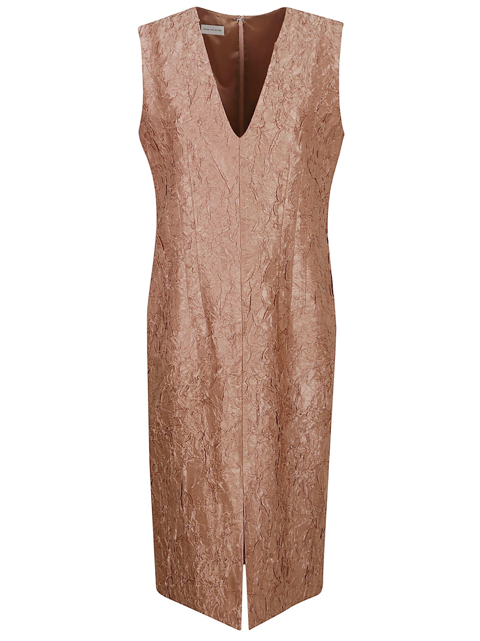 オールインワン・サロペット Dries Van Noten Pleated Viscose And Cotton Blend Midi Dress Dries Van Noten Pleated Viscose And Cotton Blend Midi Dress