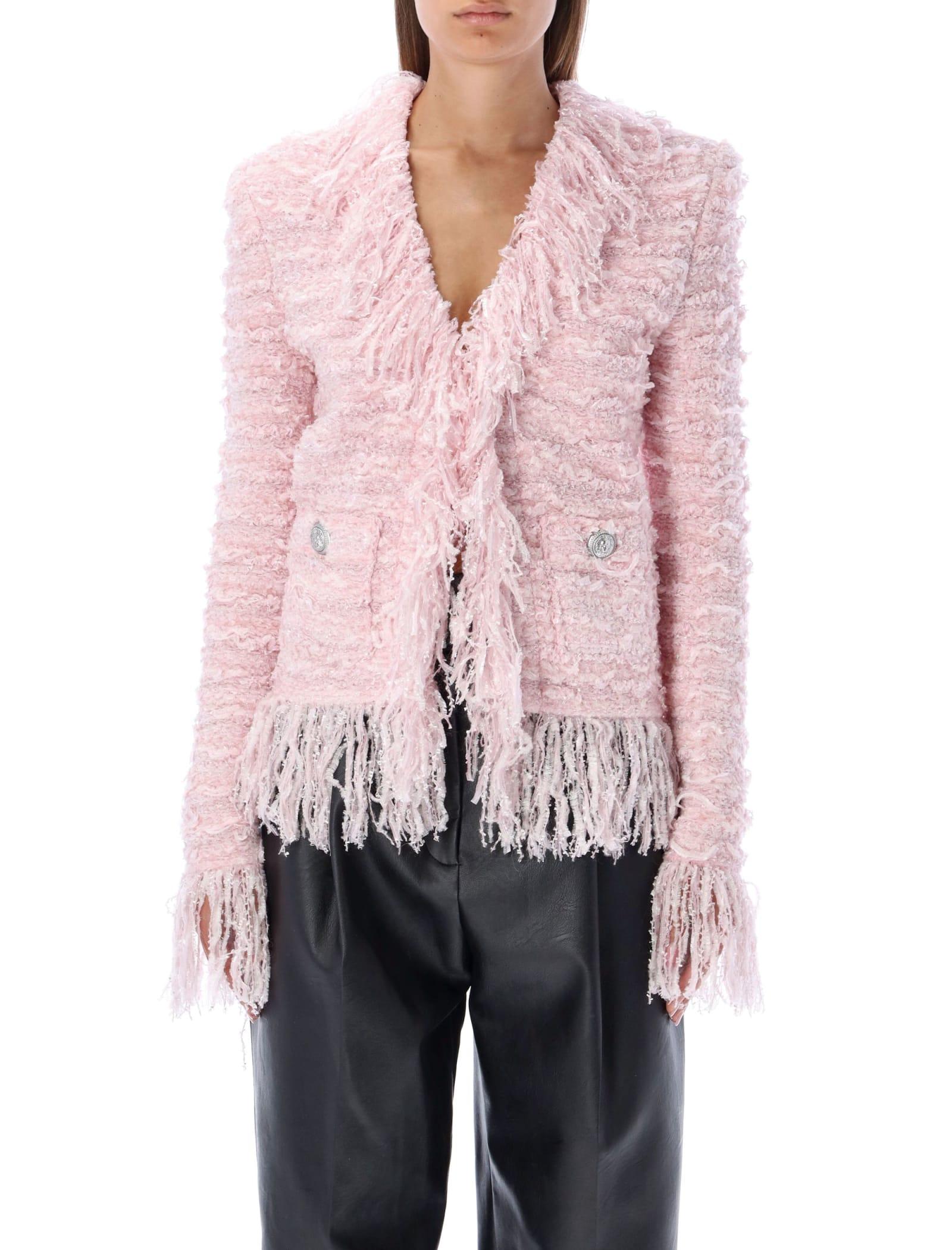 Balmain Tweed Jacket in Pink | Lyst