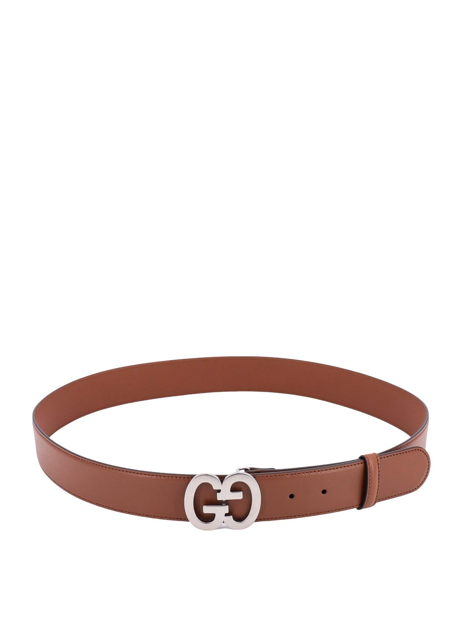 Gucci Logo Belt in Brown for Men