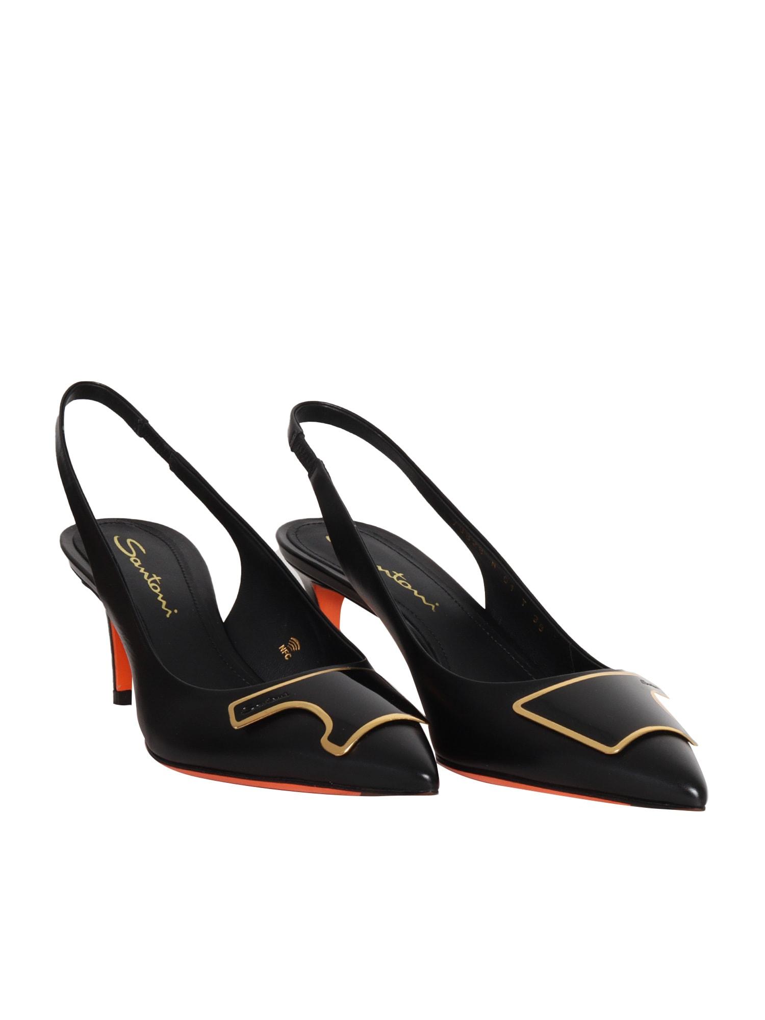 Santoni Sibille 80mm leather pumps - Black