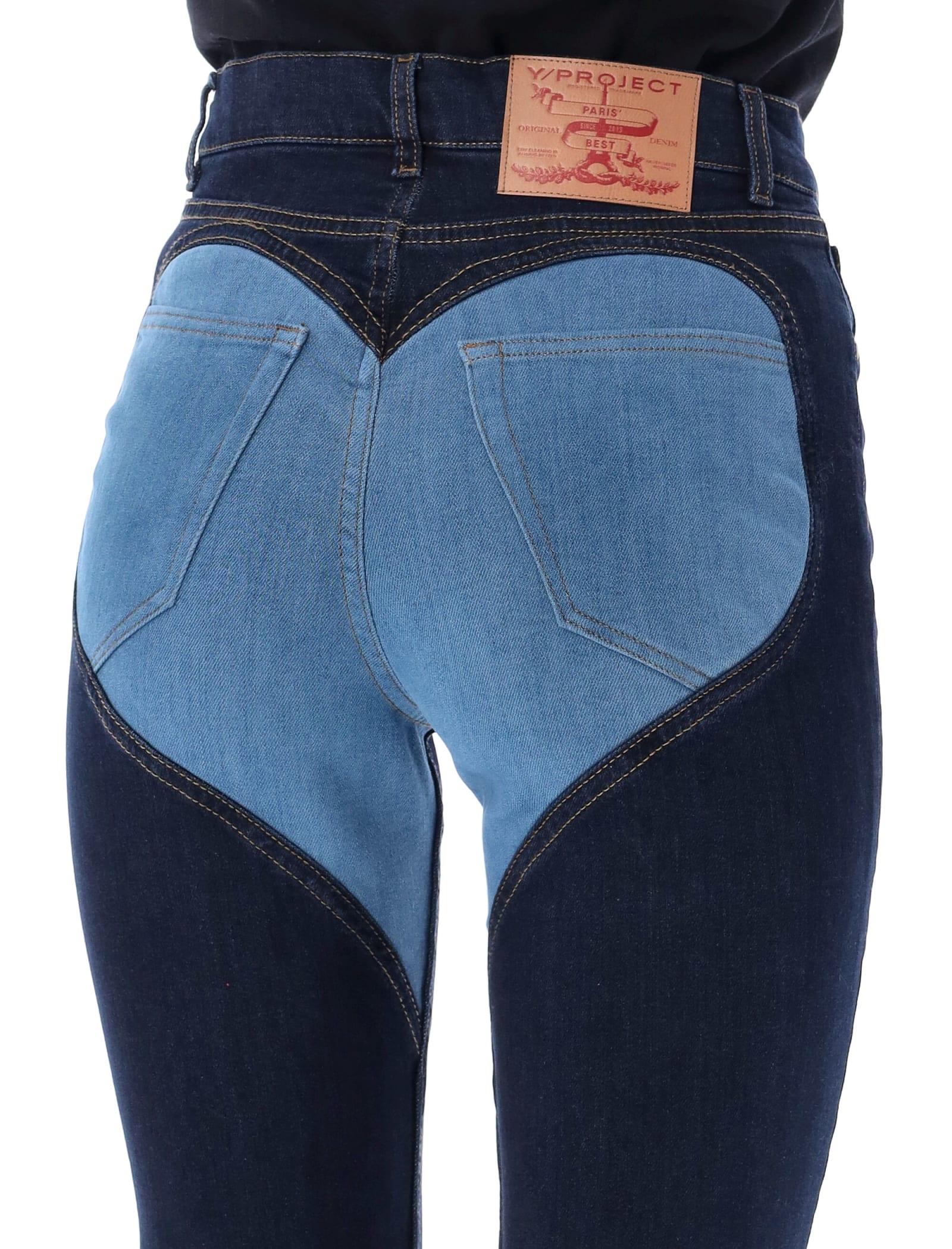 Y. Project Bicolor Heart Denim leggings in Blue | Lyst Y. Project Bicolor Heart Denim leggings in Blue | Lyst
