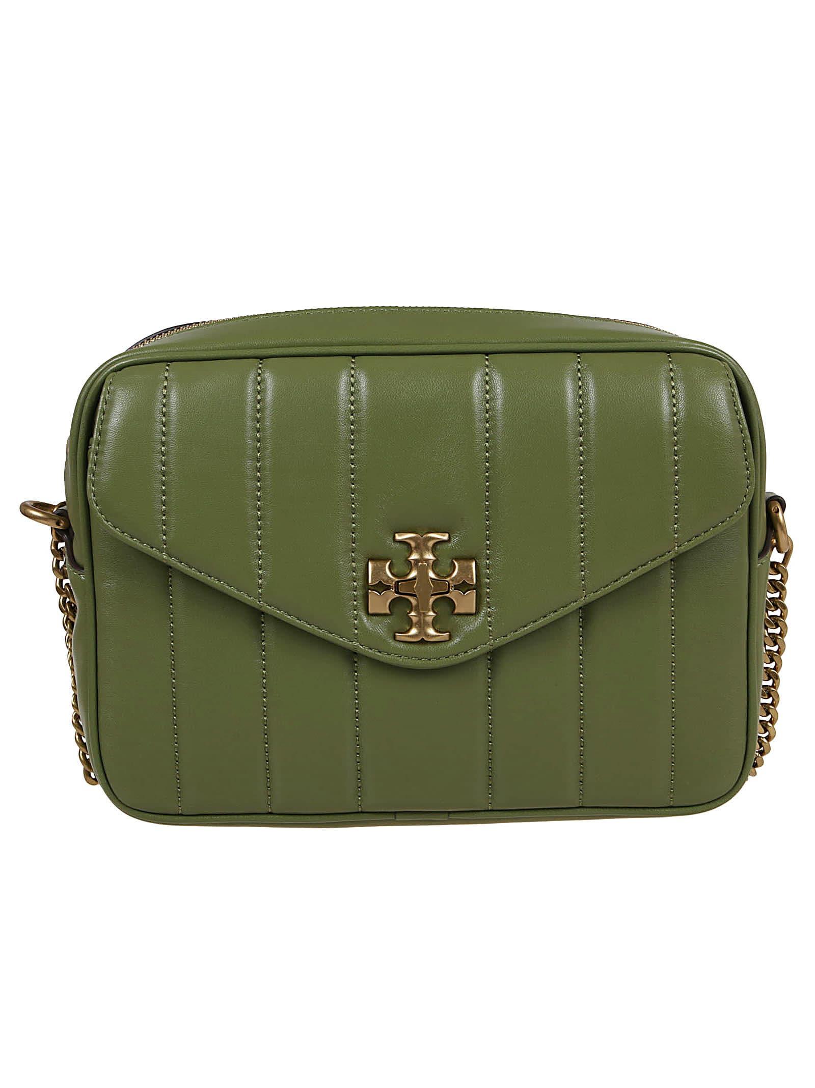 Tory Burch Kira Quilted Logo Plaque Camera Bag in Green | Lyst