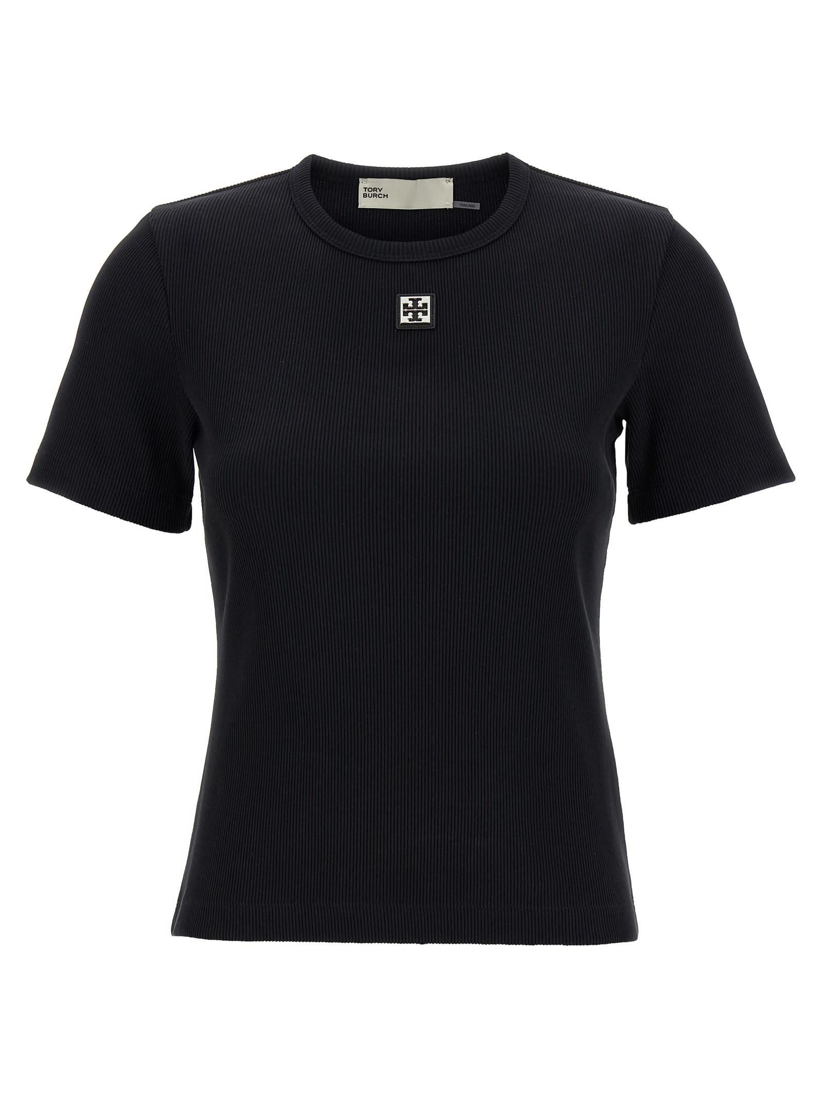 Tシャツ・カットソー Tory Burch Logo plaque t-shirt Tory Burch Logo Plaque T-Shirt in Black | Lyst