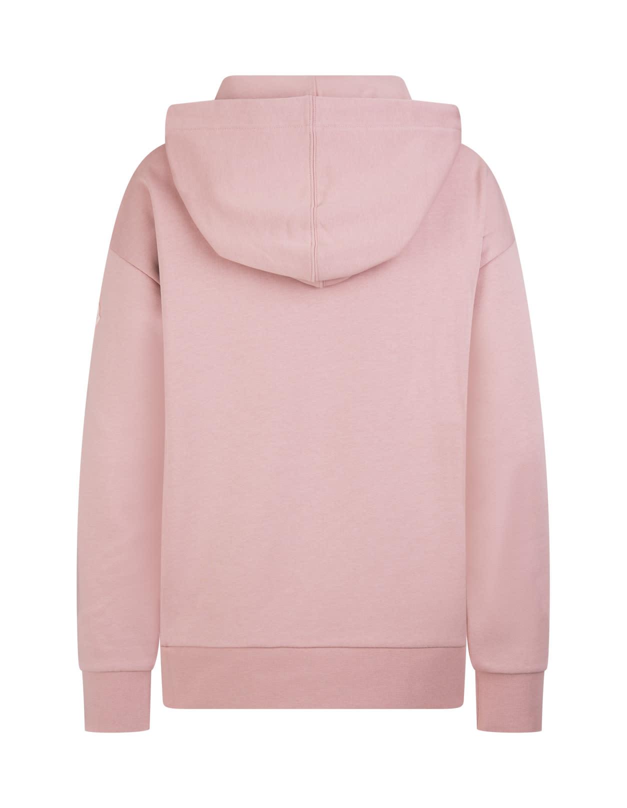 Moncler Logo Print Hoodie in Pink | Lyst