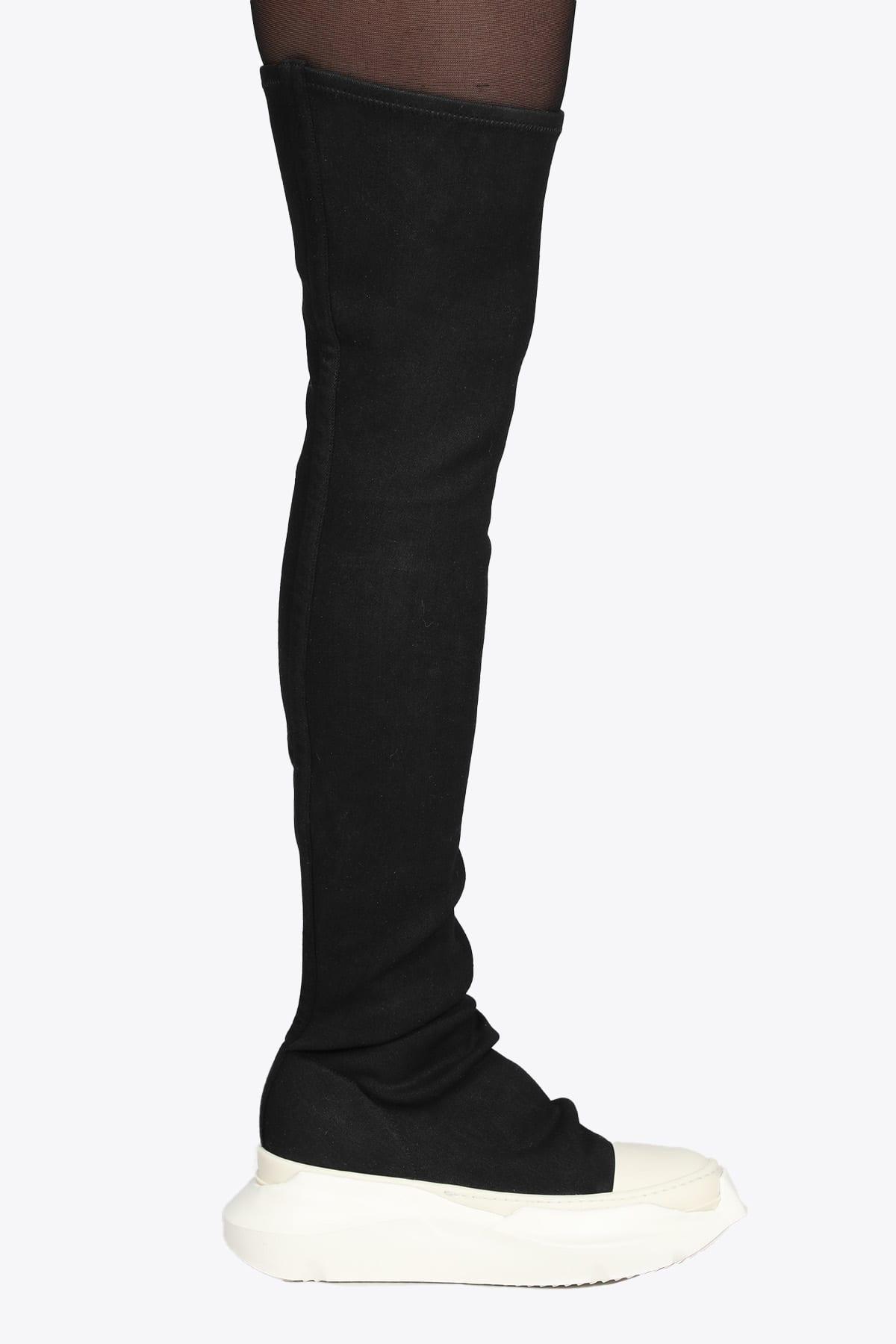 Rick Owens DRKSHDW Stivali Denim Abstract Black Stretch Canvas Abstract  Thigh High Boots | Lyst