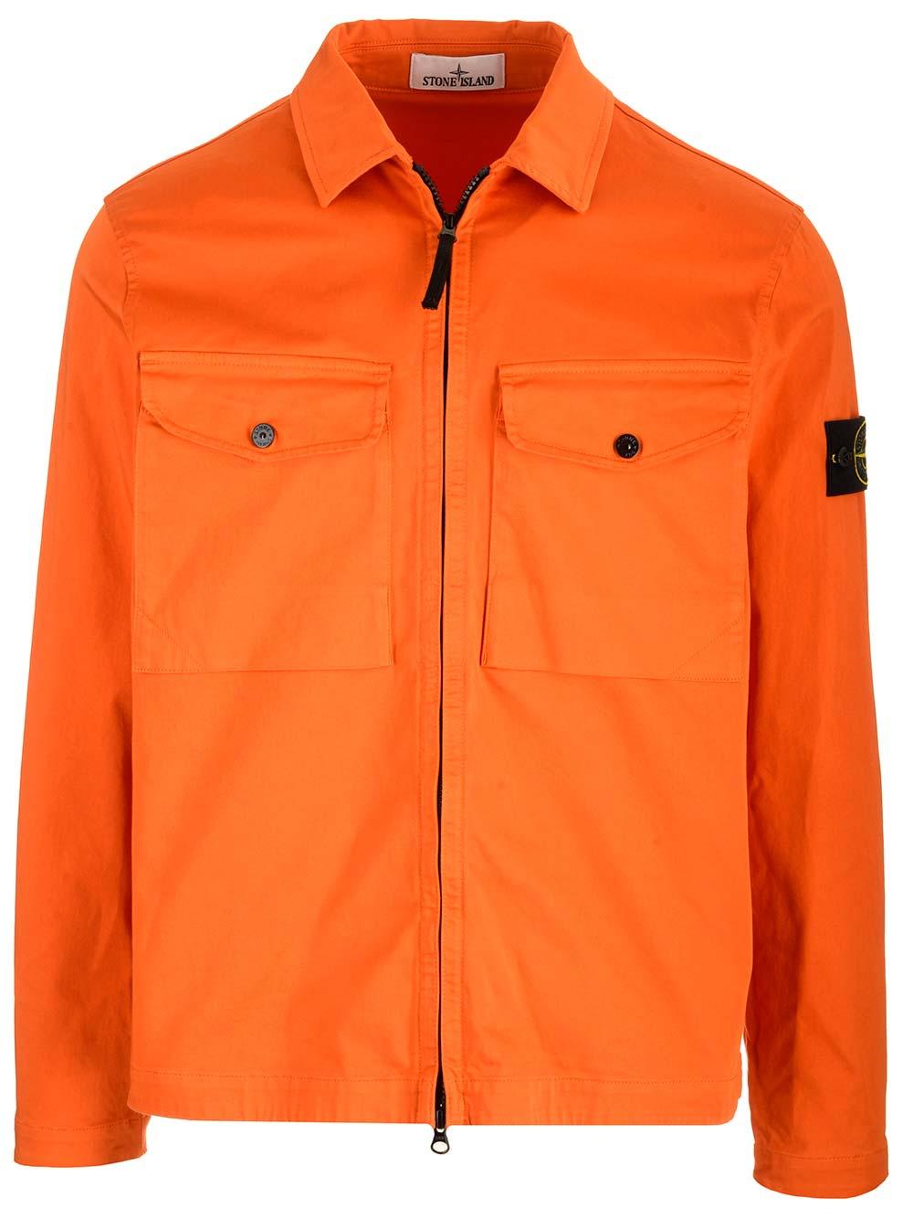 Stone island sale orange overshirt