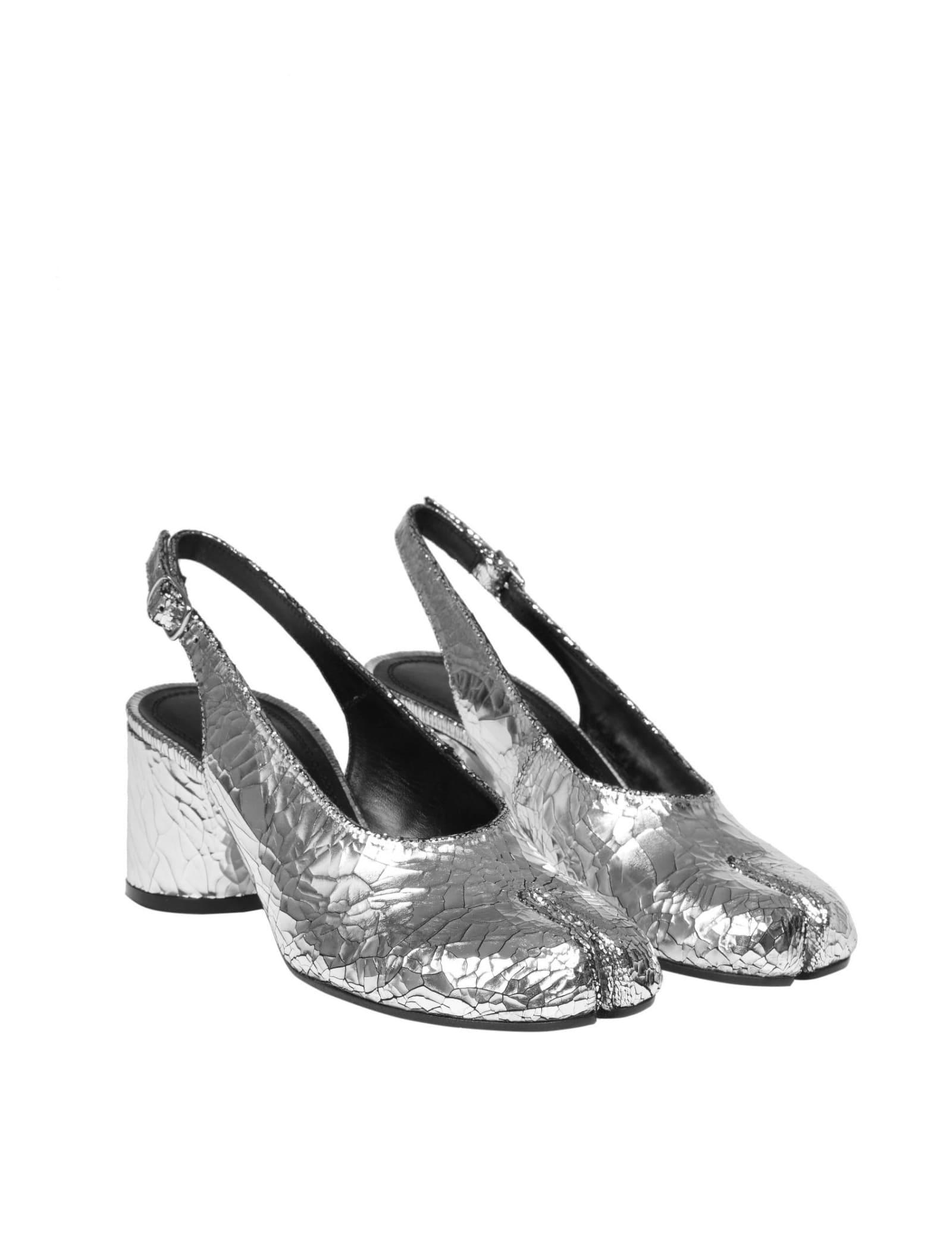 Maison Margiela Pumps Slingback In Silver Leather in Metallic Lyst