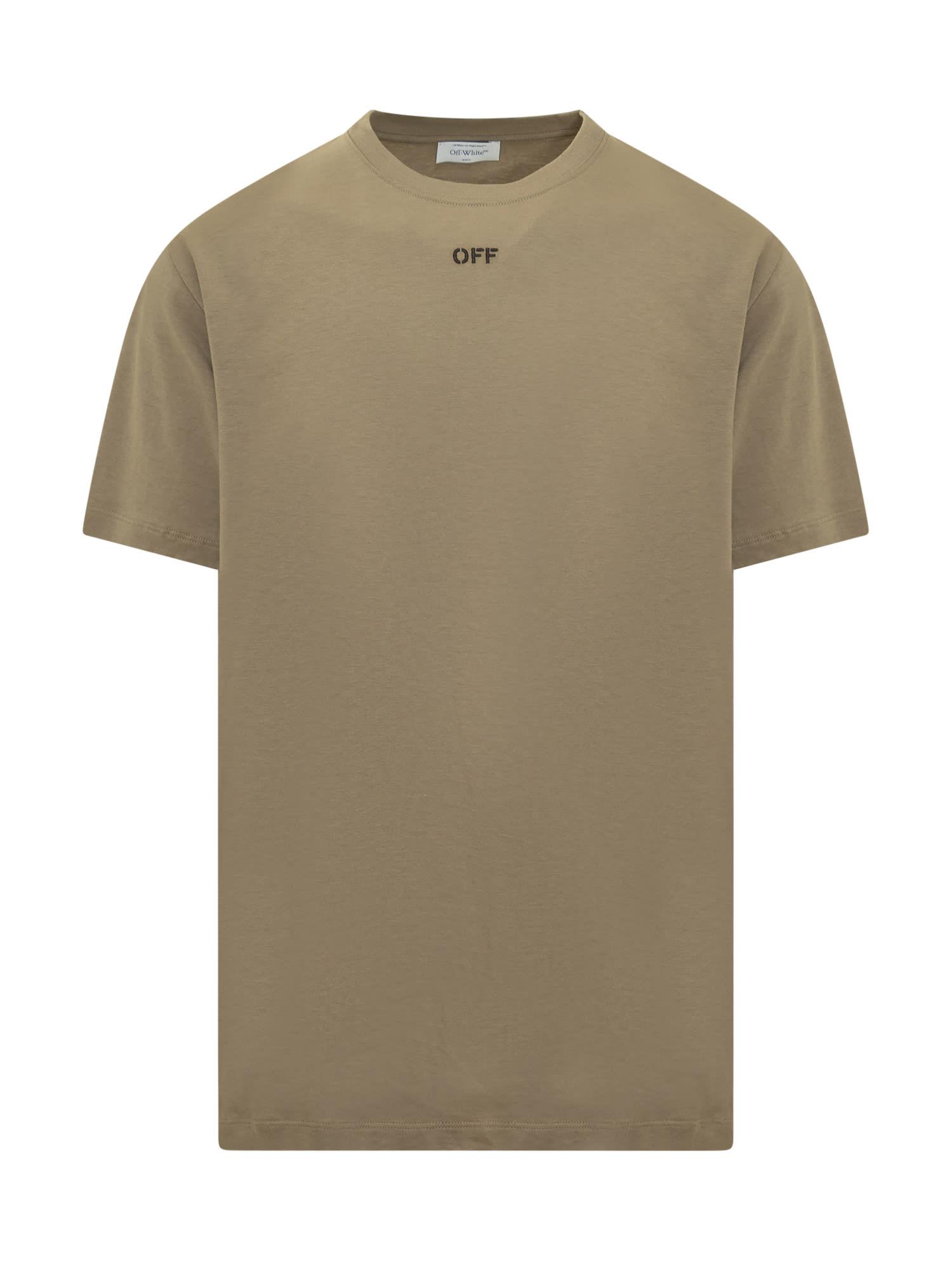 Off-White c/o Virgil Abloh Crewneck T-shirt in Green for Men | Lyst