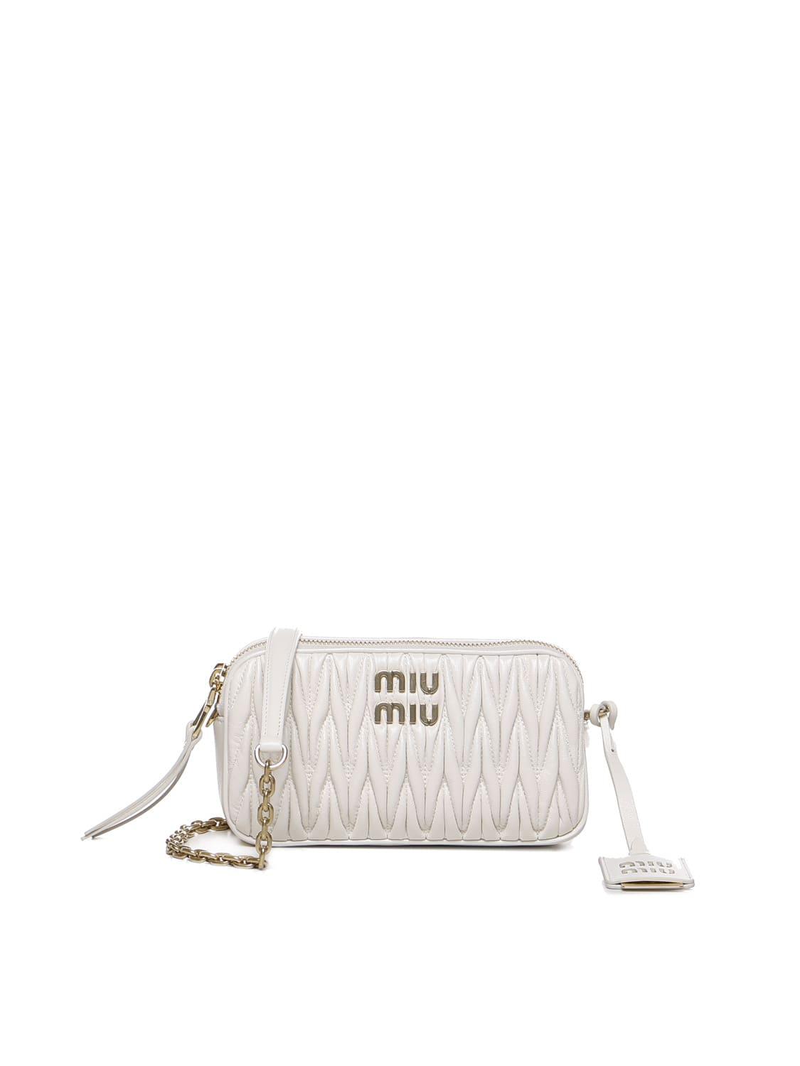 Miu Miu Mini Bag In Quilted Nappa Leather in White Lyst
