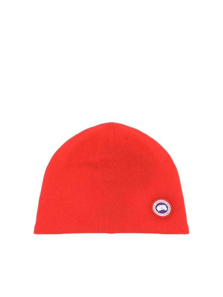 Canada Goose Artic Program Wool Beanie Hat With Logo in Red for Men | Lyst