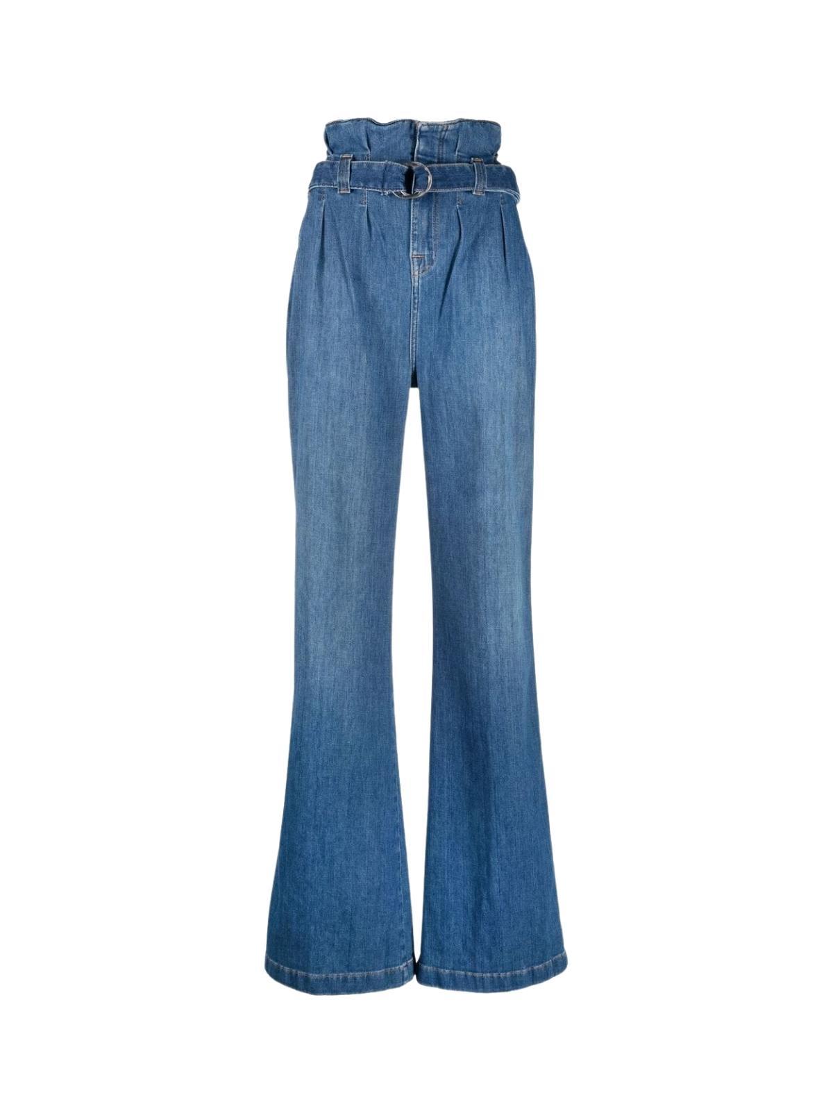 7 For All Mankind Wide Leg Paperbag Left Hand Afloat in Blue | Lyst