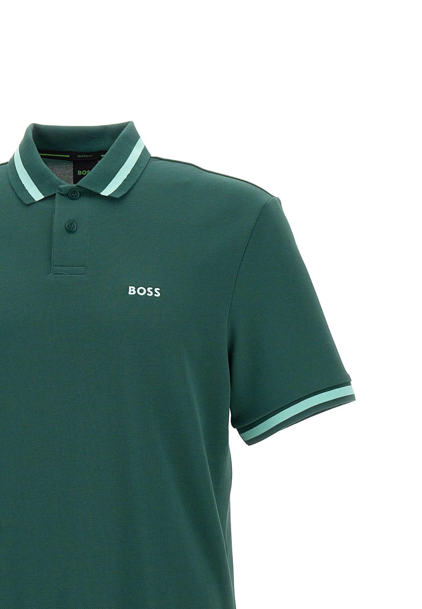 geur Menagerry federatie BOSS by HUGO BOSS Boss Pio Cotton Polo Shirt in Green for Men | Lyst