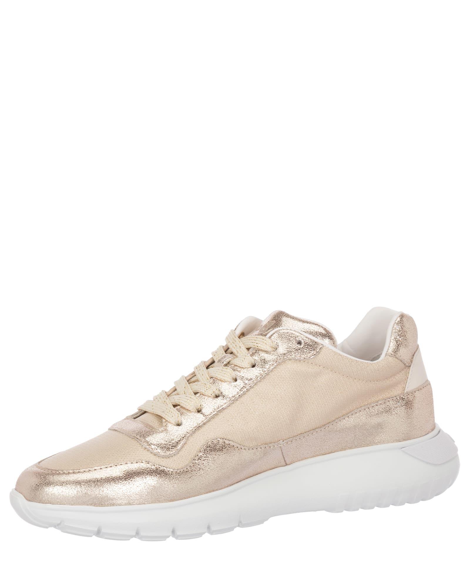 Hogan Leather Interactive3 Gold Sneakers in Natural - Save 40% | Lyst