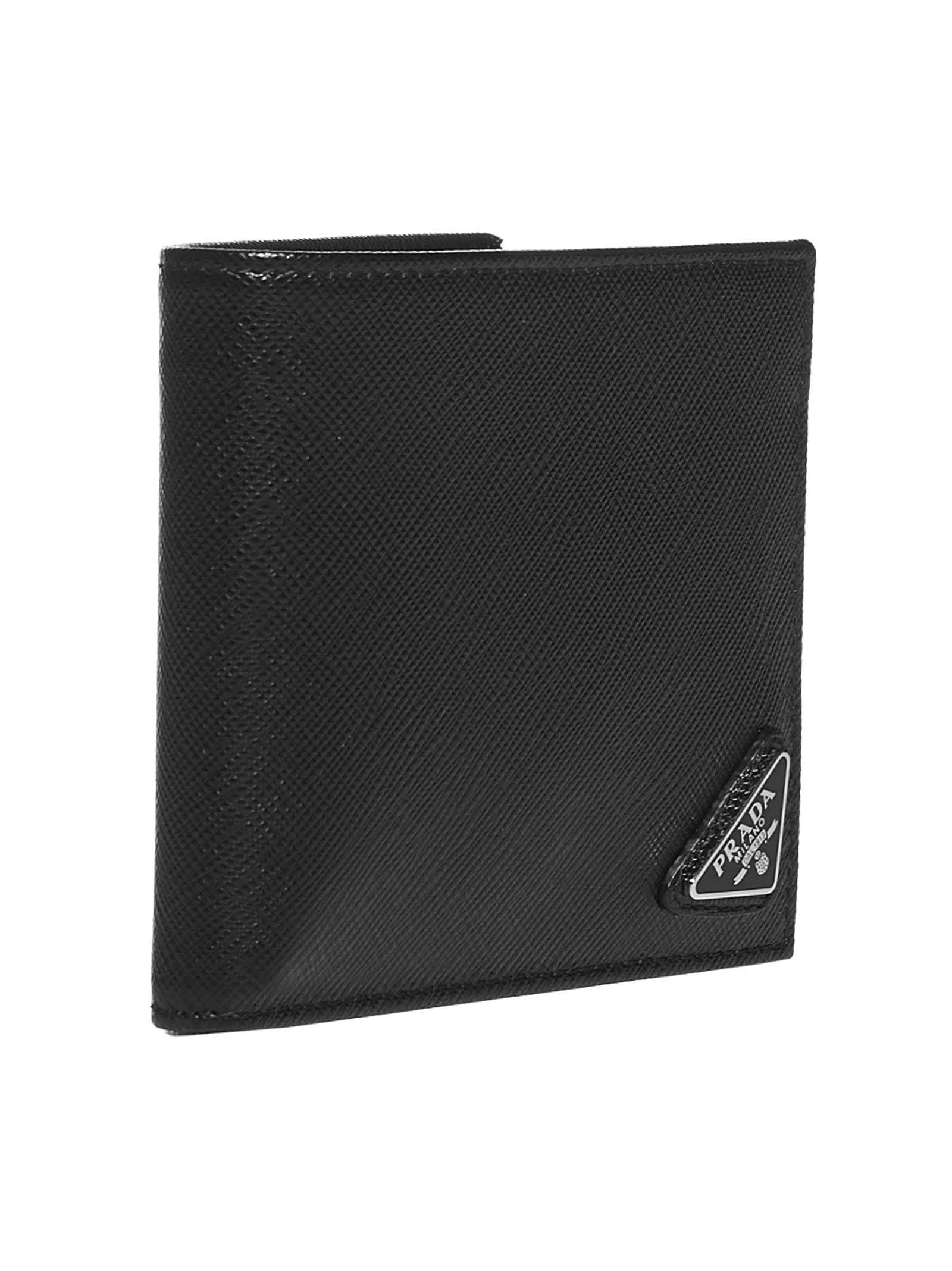 Prada Saffiano Leather Bifold Wallet in Black for Men - Save 39% | Lyst