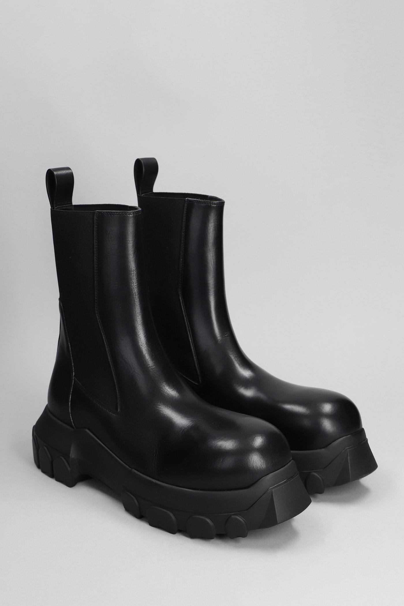 Rick Owens Beatle Bozo Tractor leather boots - Black