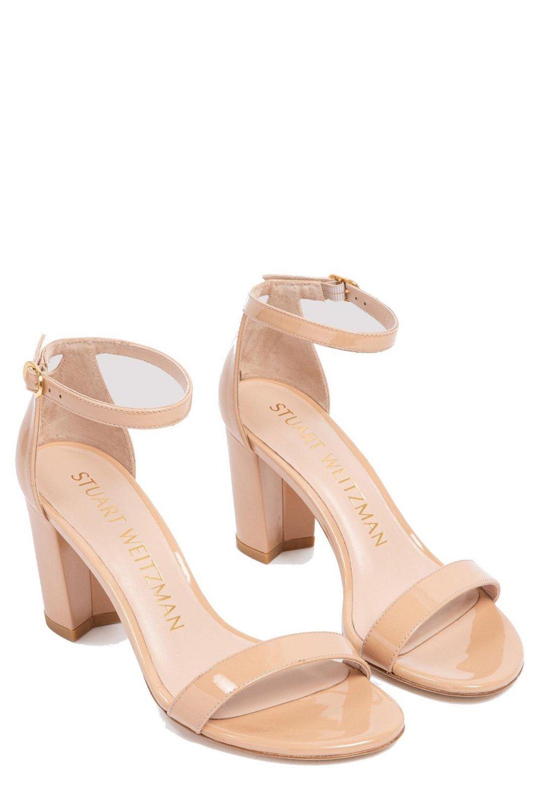 Stuart Weitzman Nearlynude Block-heel Sandals in Natural | Lyst