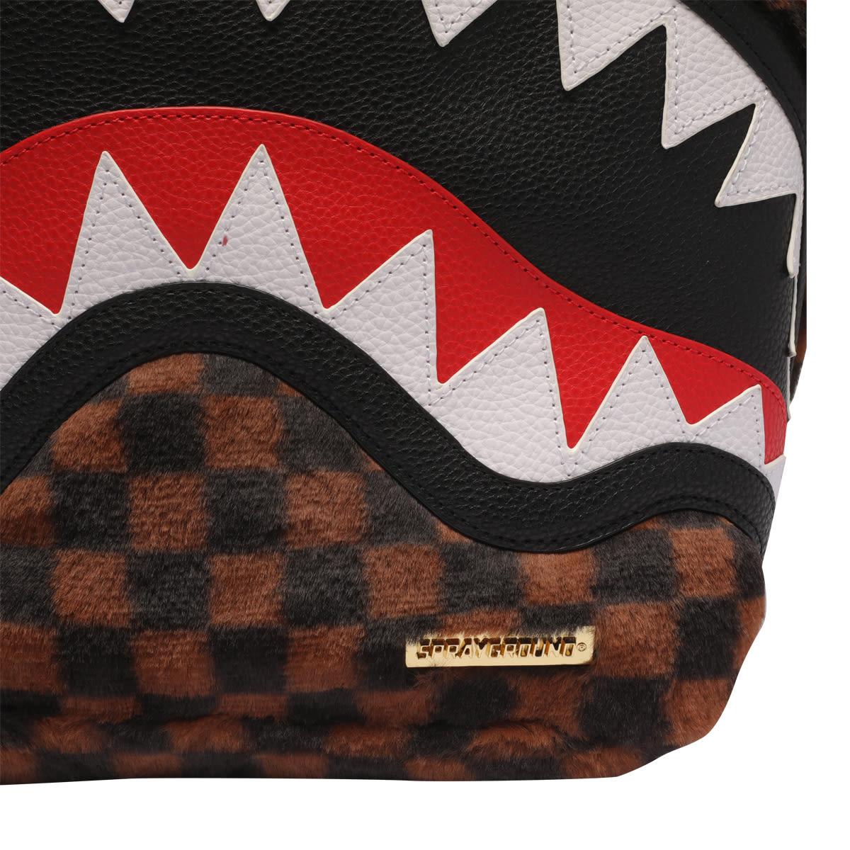 Sprayground Kid Sharks in Paris Fur Backpack - Brown