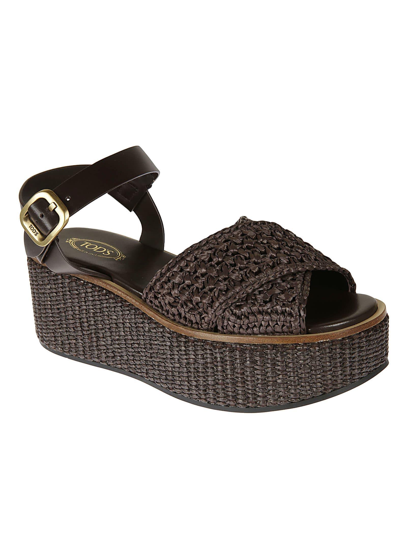 Tod's Kate leather sandals for Women - Black in KSA