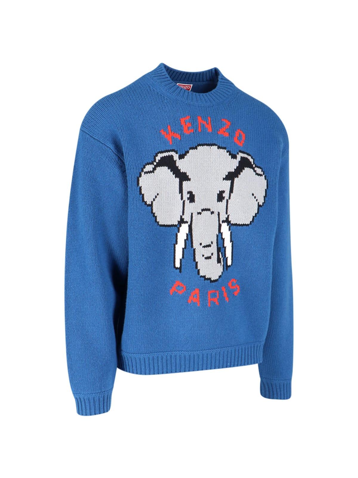 KENZO 'elephant' Sweater in Blue for Men | Lyst