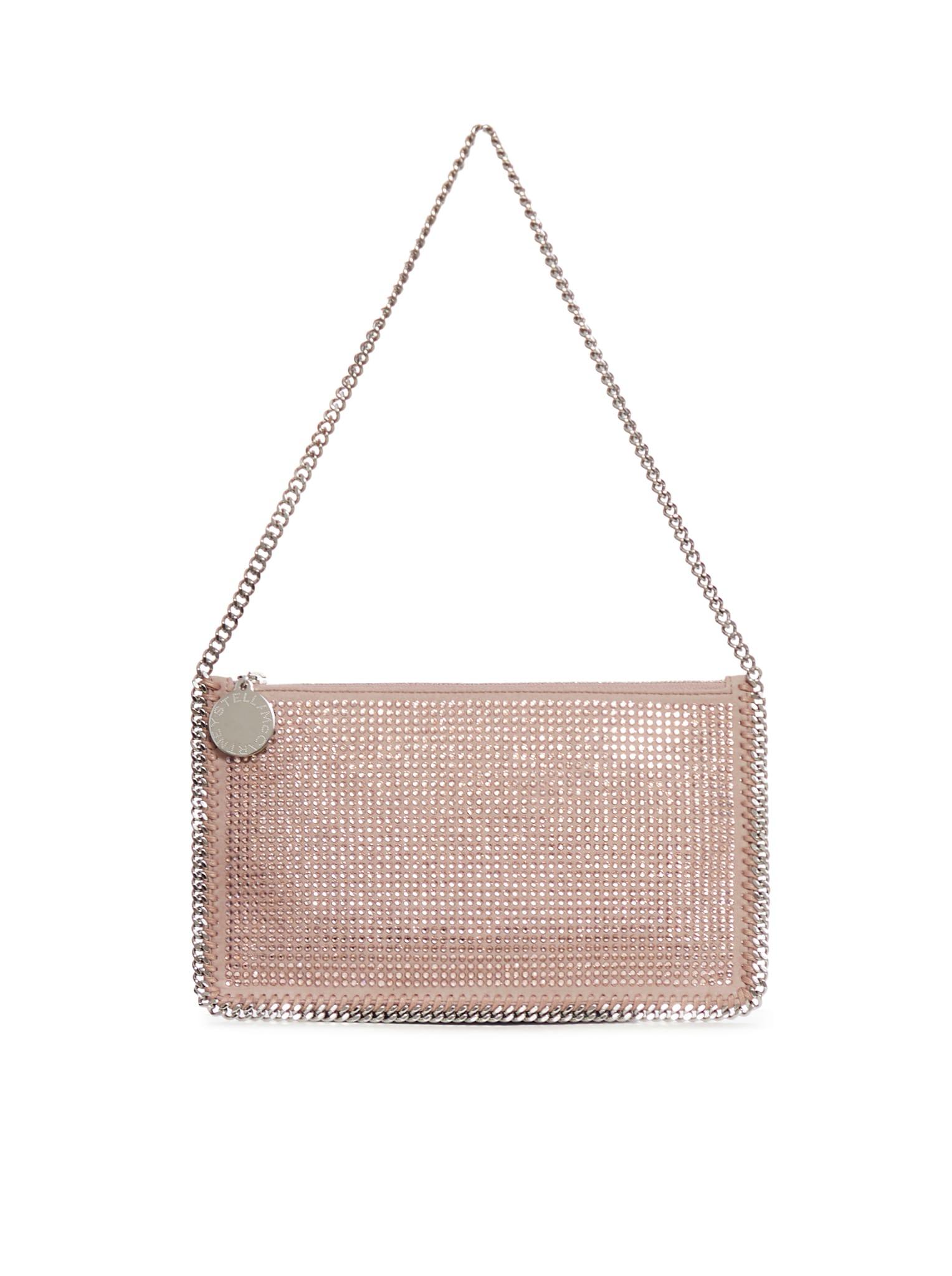 【Stella McCartney】Falabella クラッチ クリスタル付き Women Metallic silver Falabella Crystal Mesh Crossbody Bag
