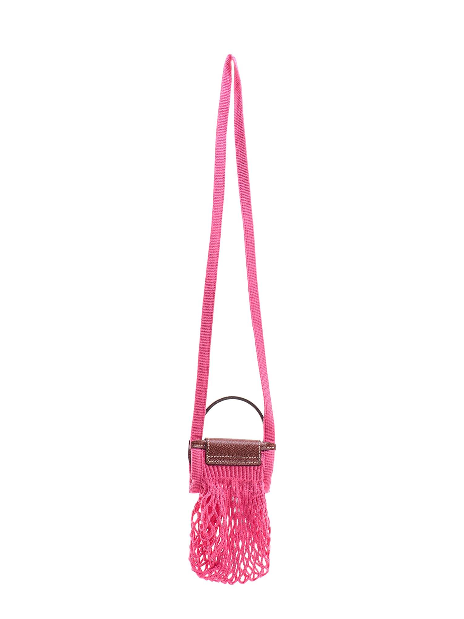 Longchamp Le Pliage Filet Xs Cotton Top-handle Bag in Pink | Lyst