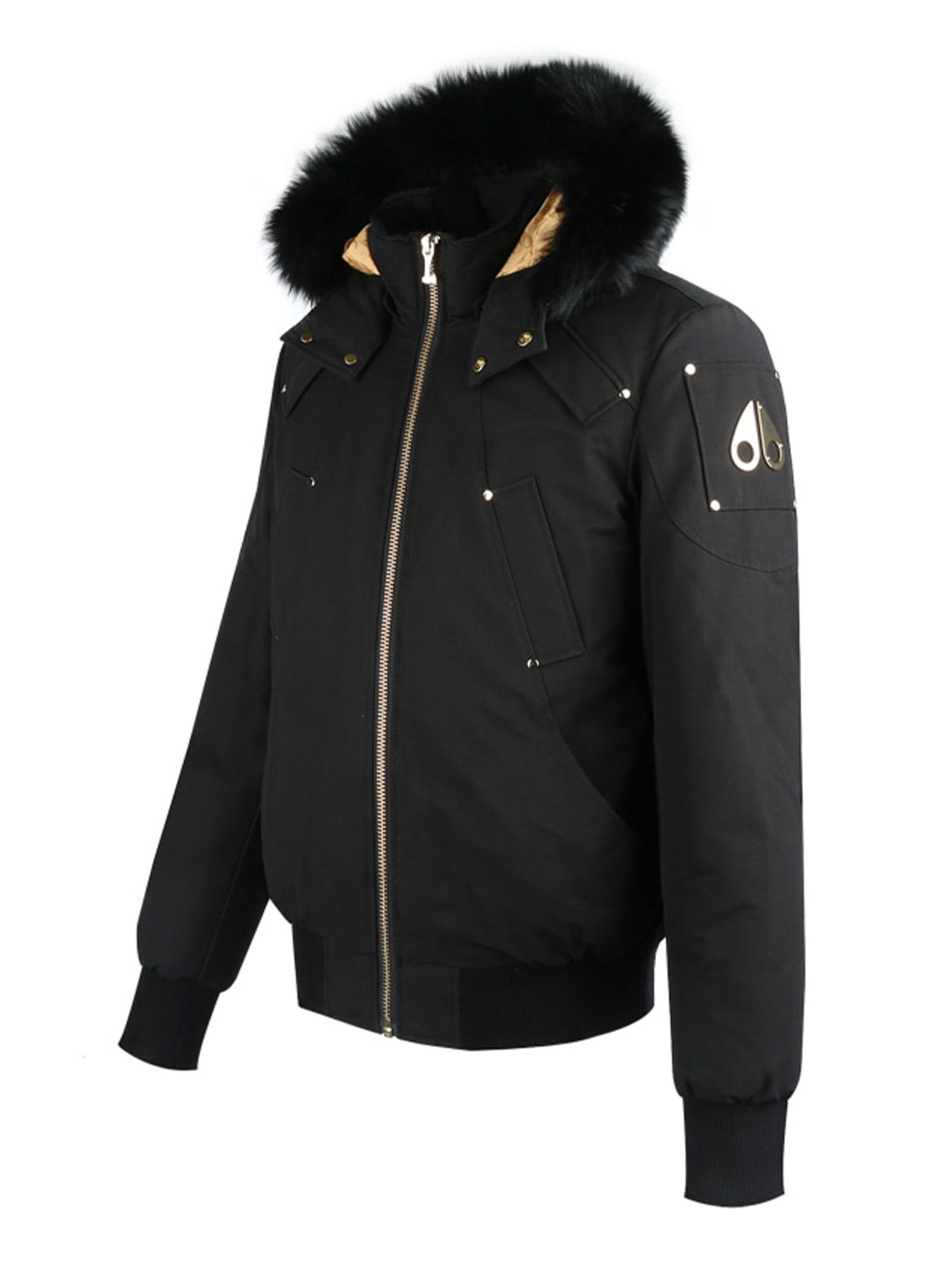 Moose Knuckles Gold Ballistic Bomber Fur Jacket in Black for Men Lyst