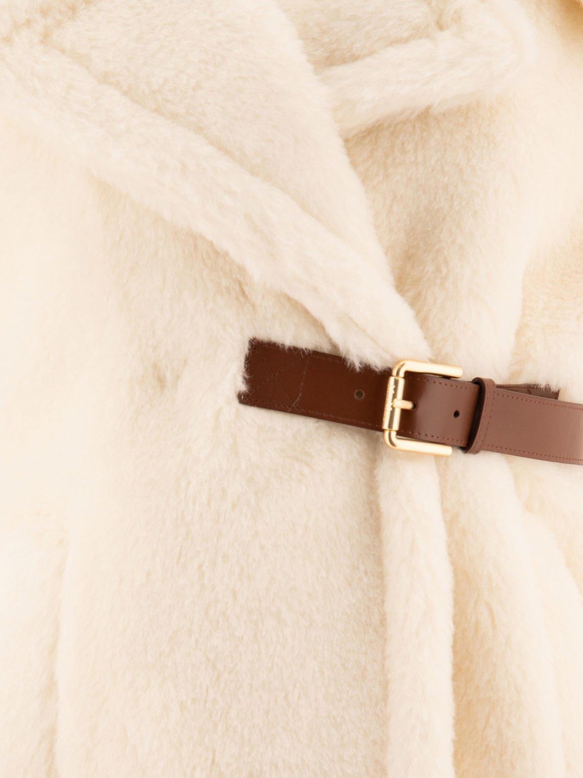 Max Mara Belted Short-Sleeved Cape in Natural | Lyst