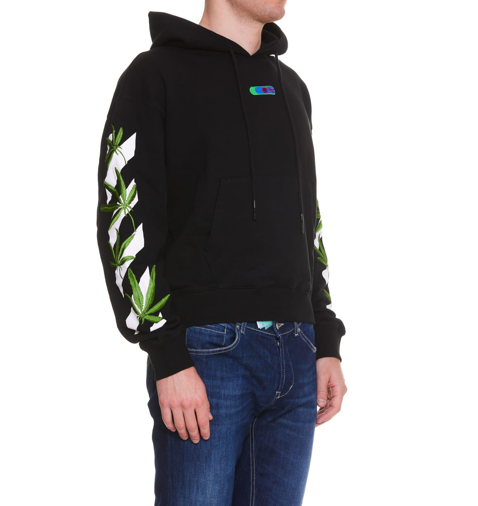 Off-White c/o Virgil Abloh Cotton Weed Arrows Over Hoodie in Black 