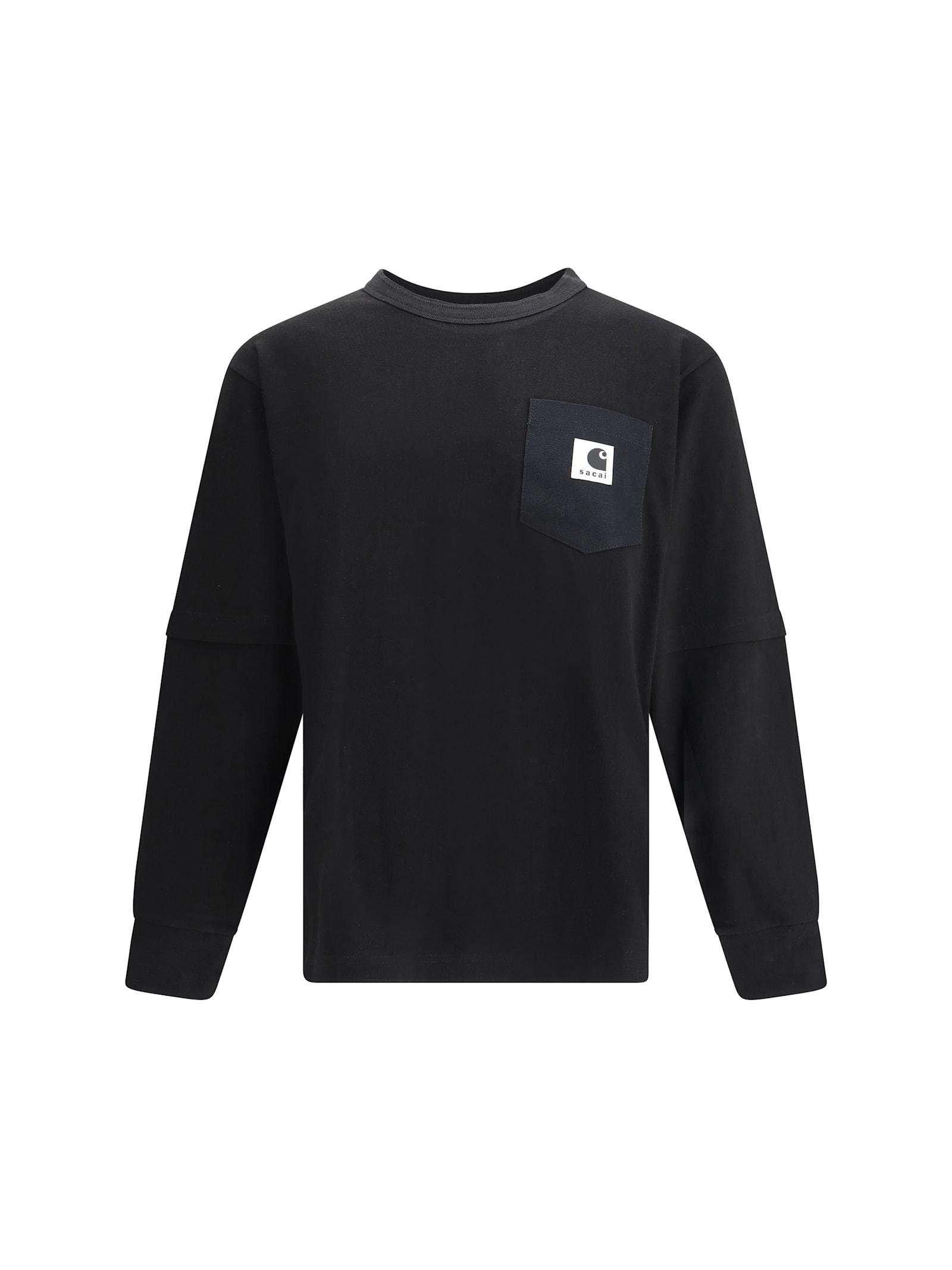 Sacai Wip Cotton Jersey L/S T-Shirt By X Carhartt in Black | Lyst UK