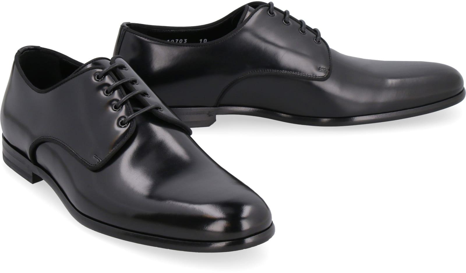 Dolce & Gabbana Lace-up Leather Derby Shoes in Black for Men Mens Shoes Lace-ups Derby shoes Save 15% 