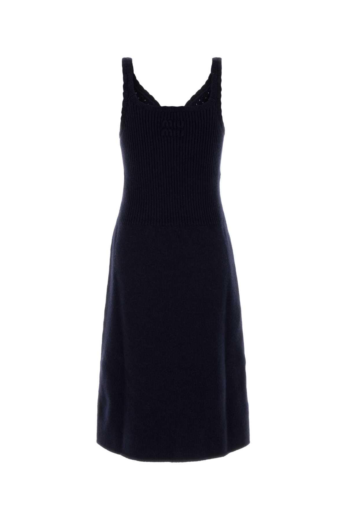 ワンピース MIU MIU Black Stretch Wool Dress Miu Miu Belted Wool Minidress | Black | FARFETCH