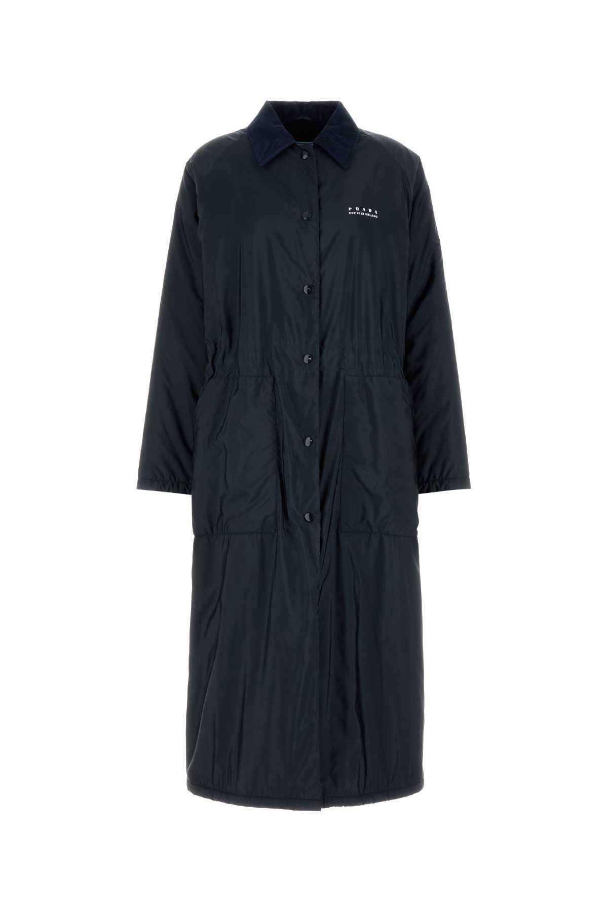トレンチコート PRADA Midnight blue Re-Nylon trench coat Prada Midnight Blue Re-nylon Trench Coat | italist