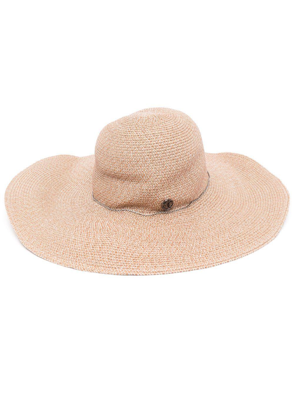 Maison Michel Nude/Neutral Woven Wide-Brim Hat - NWT Maison Michel Hats Nude & Neutrals | Wanan Luxury main image 4