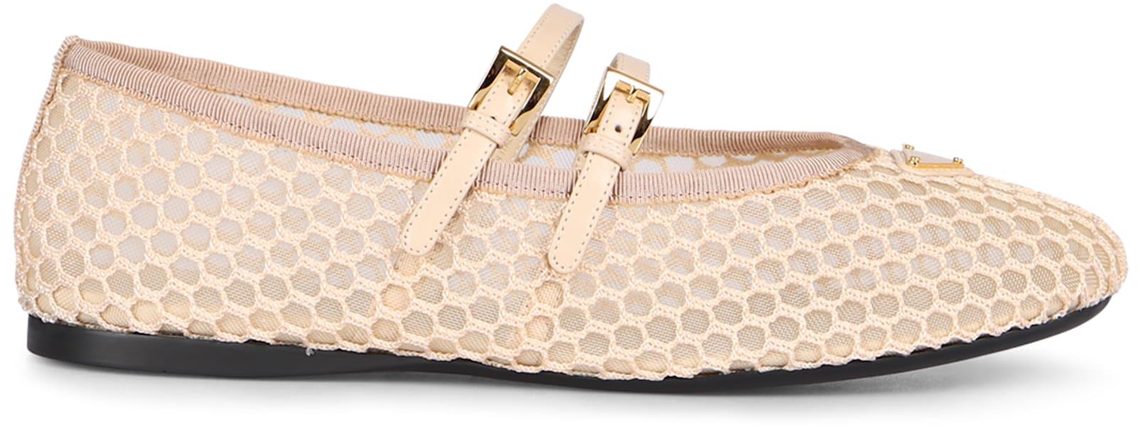 Prada Fabric Ballet Flats With Logo in Pink | Lyst UK