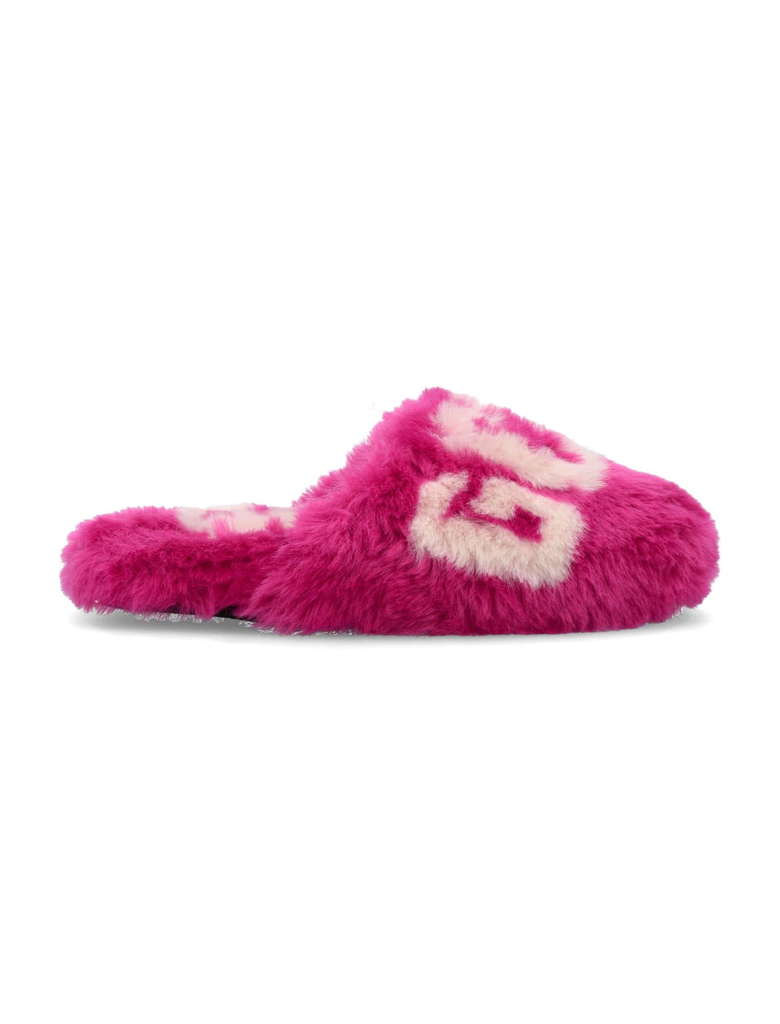 Gcds Faux Fur Slippers in Pink | Lyst
