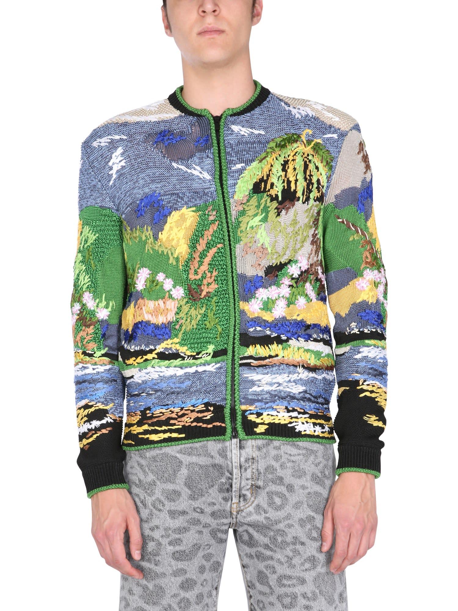 Saint Laurent Teddy Tropical Embroidered Jacquard Jacket in Blue for Men |  Lyst UK