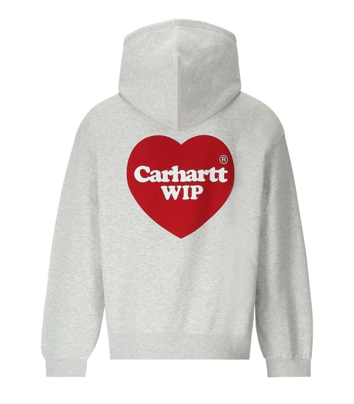 Carhartt WIP Heart Mélange Grey Hoodie in Gray for Men | Lyst