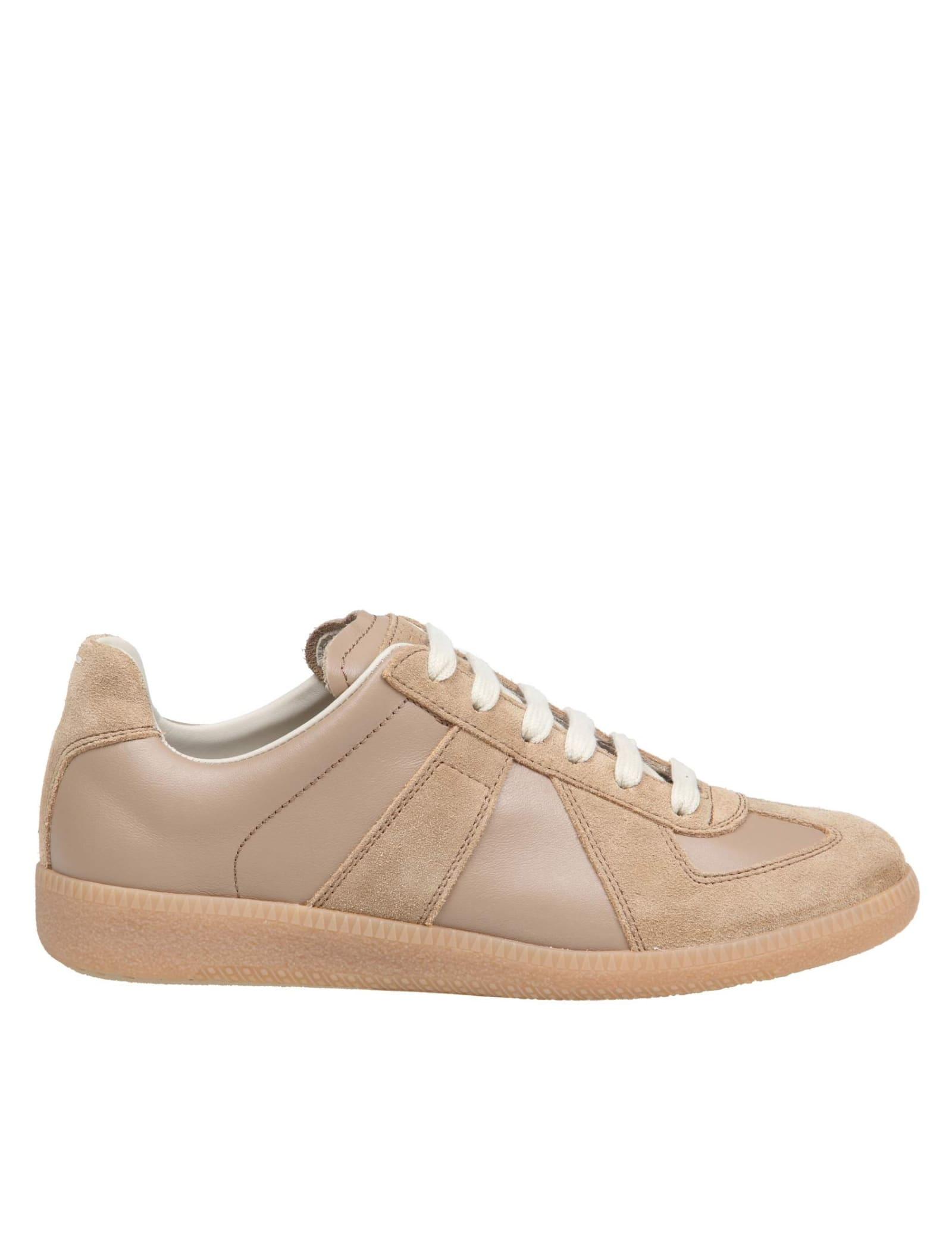 Maison Margiela Replica Sneakers In Leather And Suede in Brown for Men |  Lyst UK